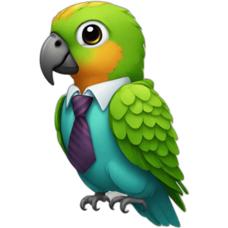 small parrot in a tie emoji