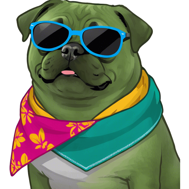 Pug with sunglasses emoji