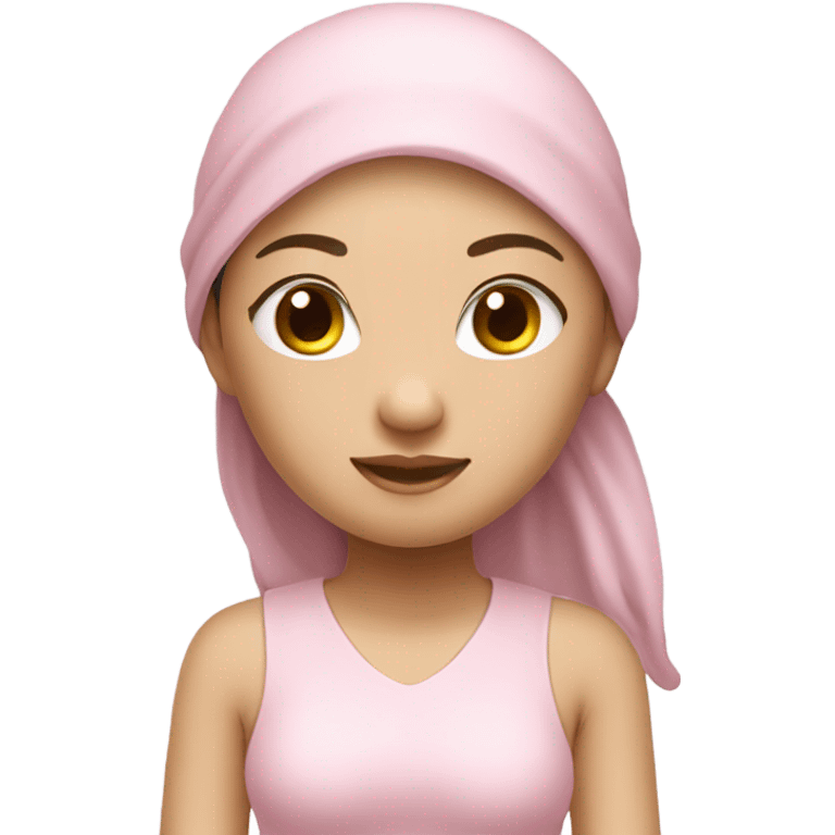 asian yoga girl light pink clothes  emoji