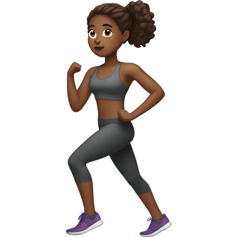 brown skin girl working out emoji