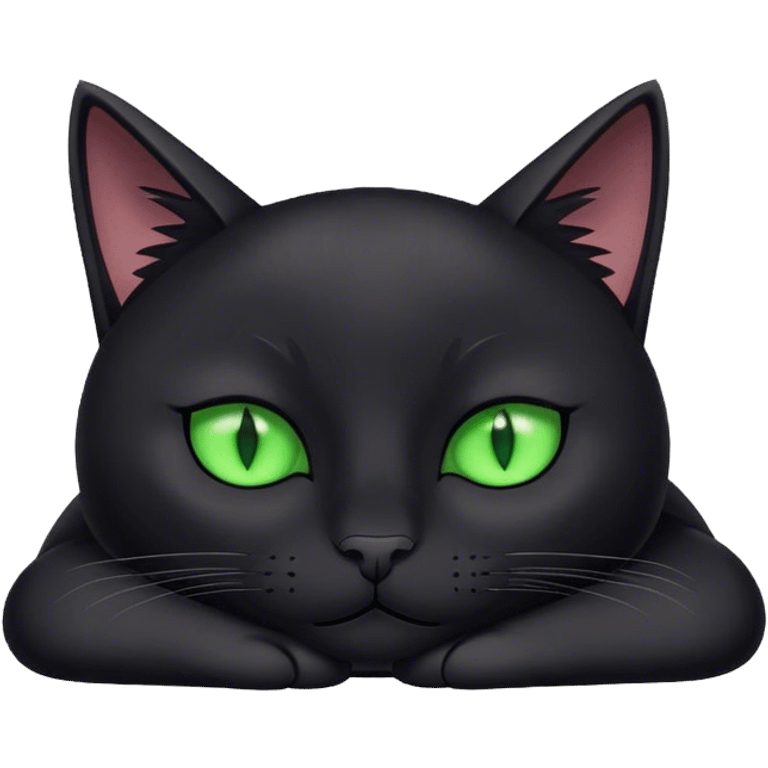 Black cat sleeping  emoji