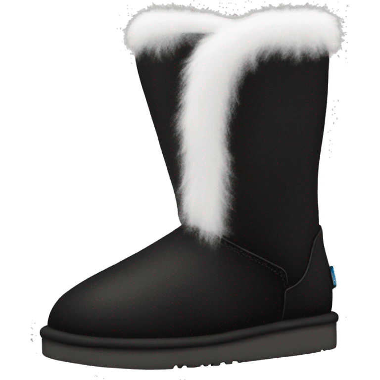 Black Uggs with white fuzzy  emoji