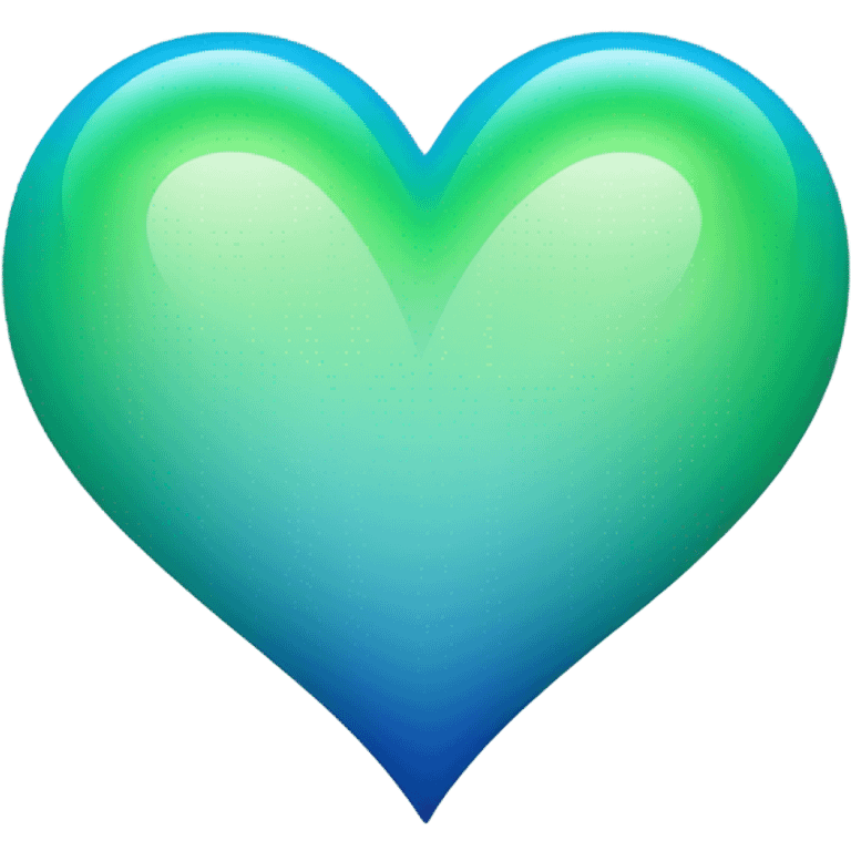 Gradient heart with blue outside and green inside  emoji