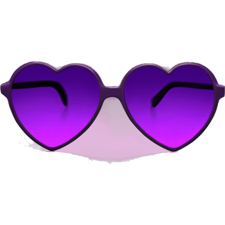 Purple heart shaped sunglasses with black lens emoji