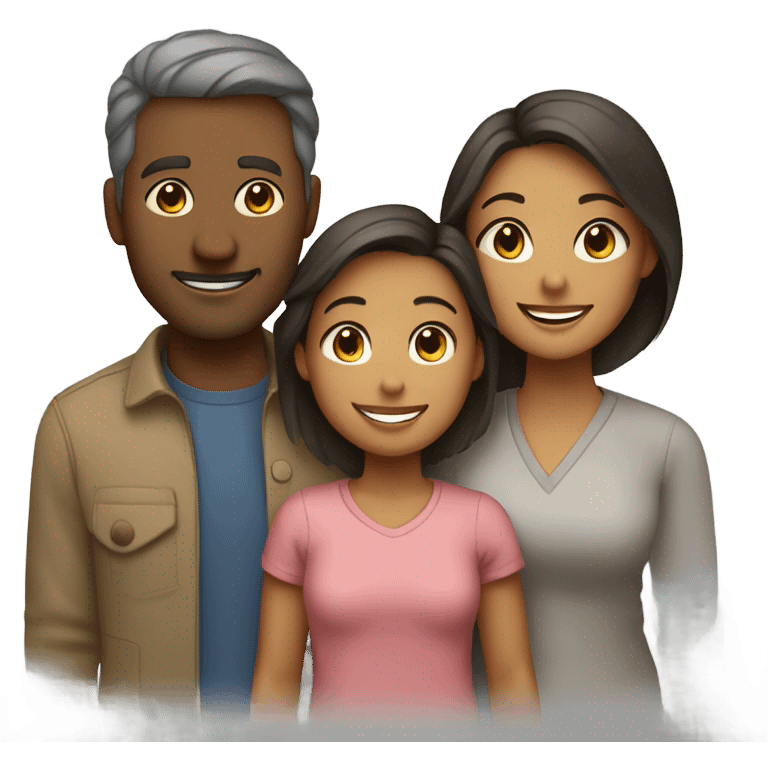 Mom dad and daughter emoji