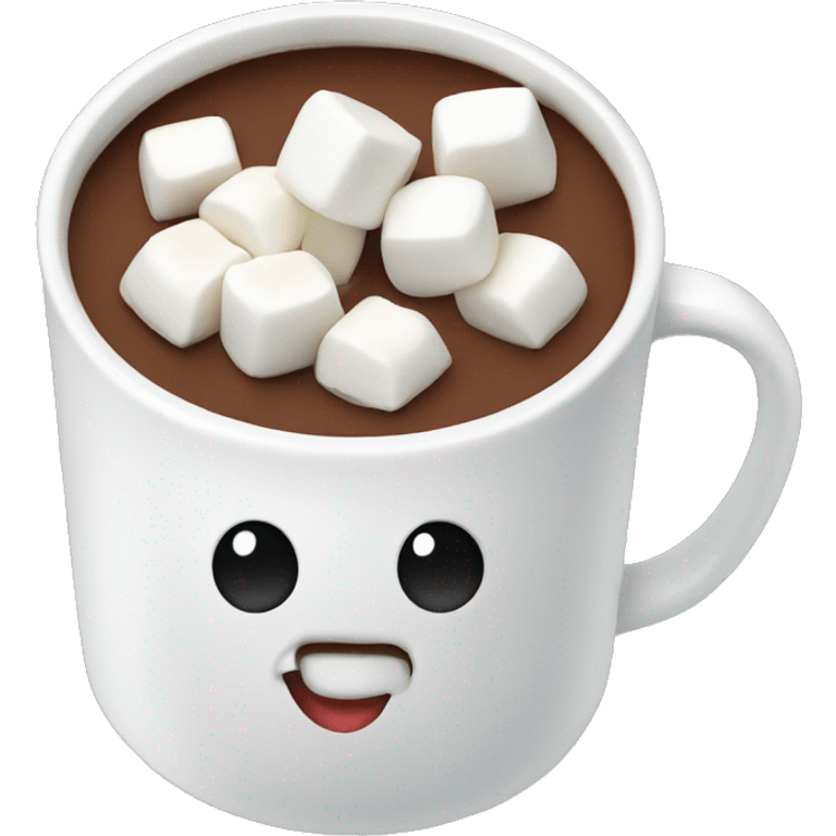 Hot chocolate cup with marshmallows  emoji