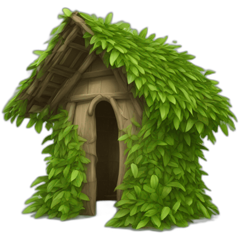 a hut shelter made of leaves and branches emoji