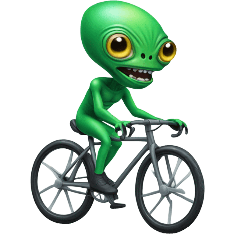 Alien on a bike emoji