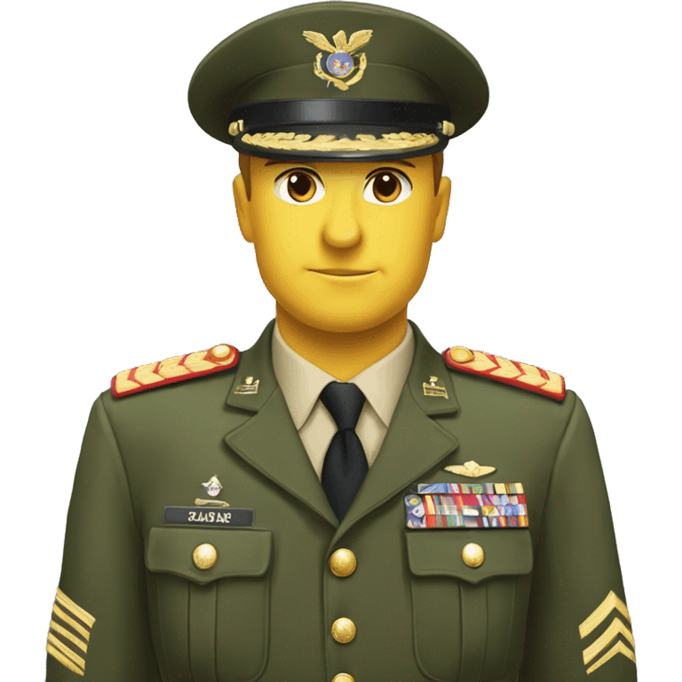 Design emojis or stickers for Discord representing army ranks: Private, Corporal, Sergeant, Lieutenant, Captain, Major, Colonel, General, and Field Marshal. Use military colors and distinct insignia for each rank. emoji