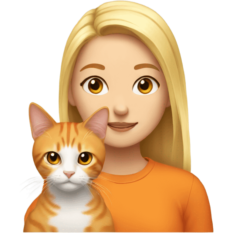 orange cat with a blonde girl emoji