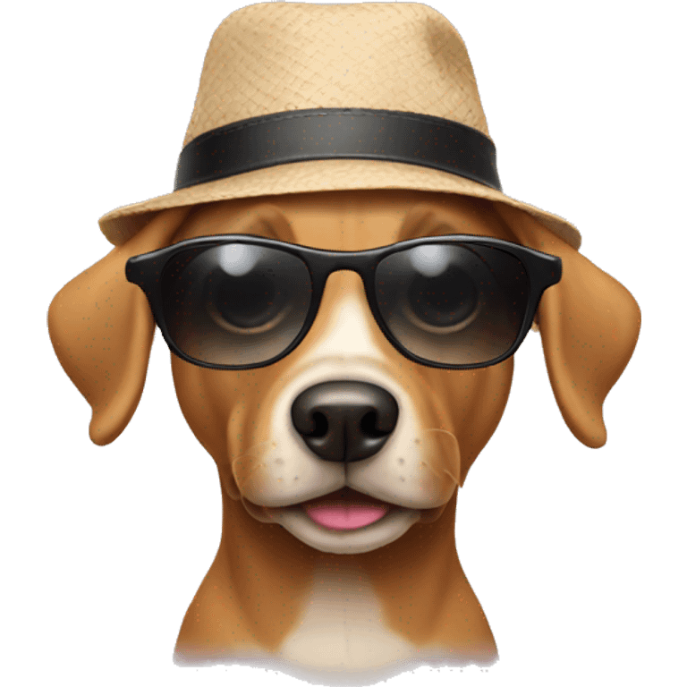 dog wearing a hat and sunglasses  emoji