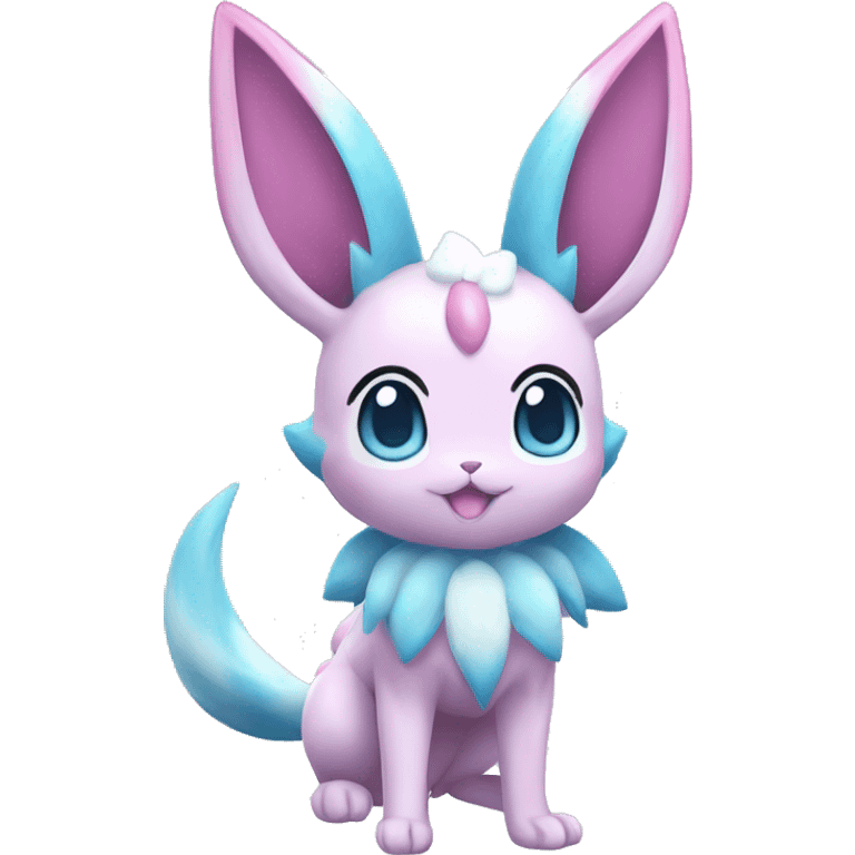 Kawaii Sylveon-Glaceon-Espeon-Pokémon full body emoji