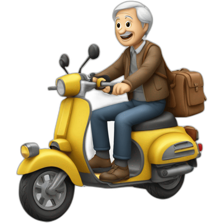 Un vieux sur un scooter emoji