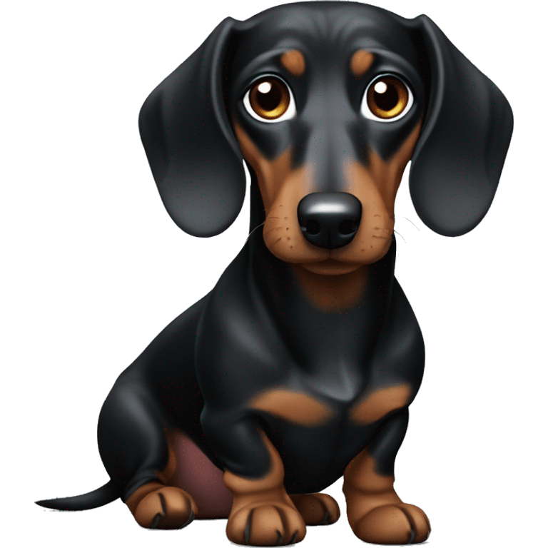 Black grey brown dachshund emoji