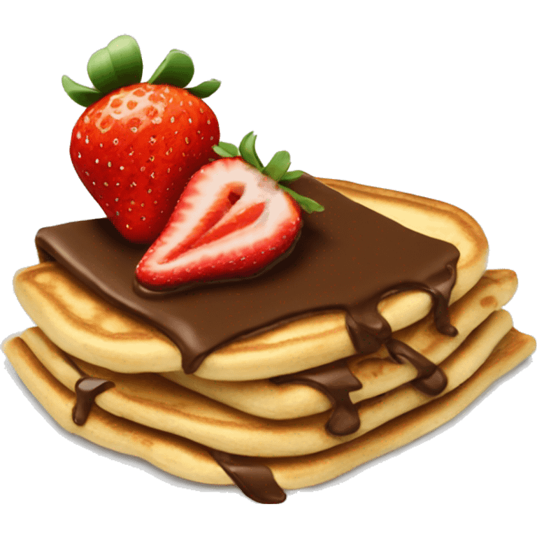 Crapes with Nutella and strawberries  emoji