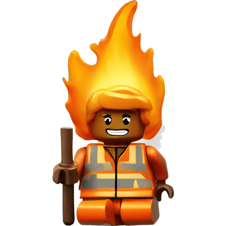 the flame icon with Lego style emoji