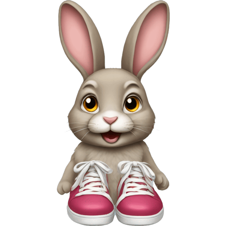 Rabbit with shoes  emoji