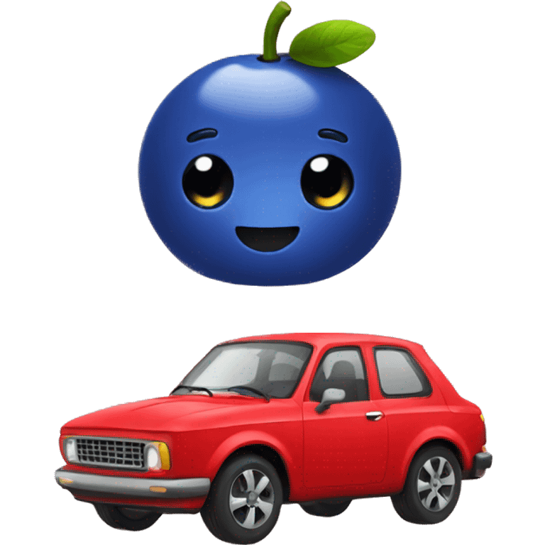 bluberry in a red car emoji