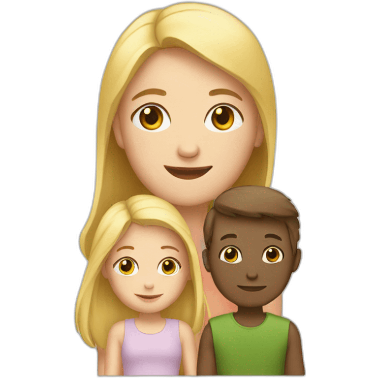 white Family of three one girl emoji