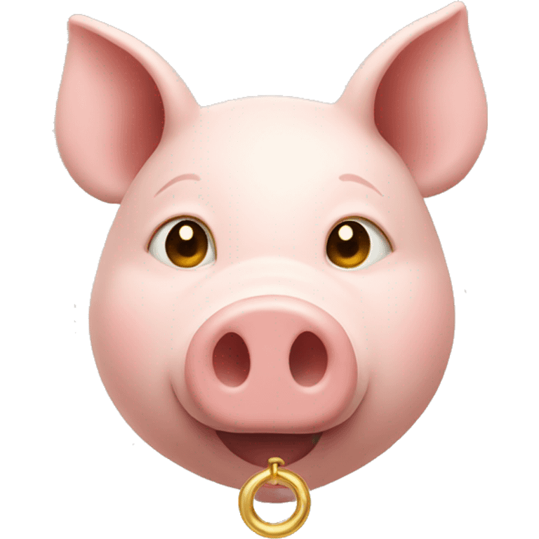 a gold ring in a pig's nose emoji