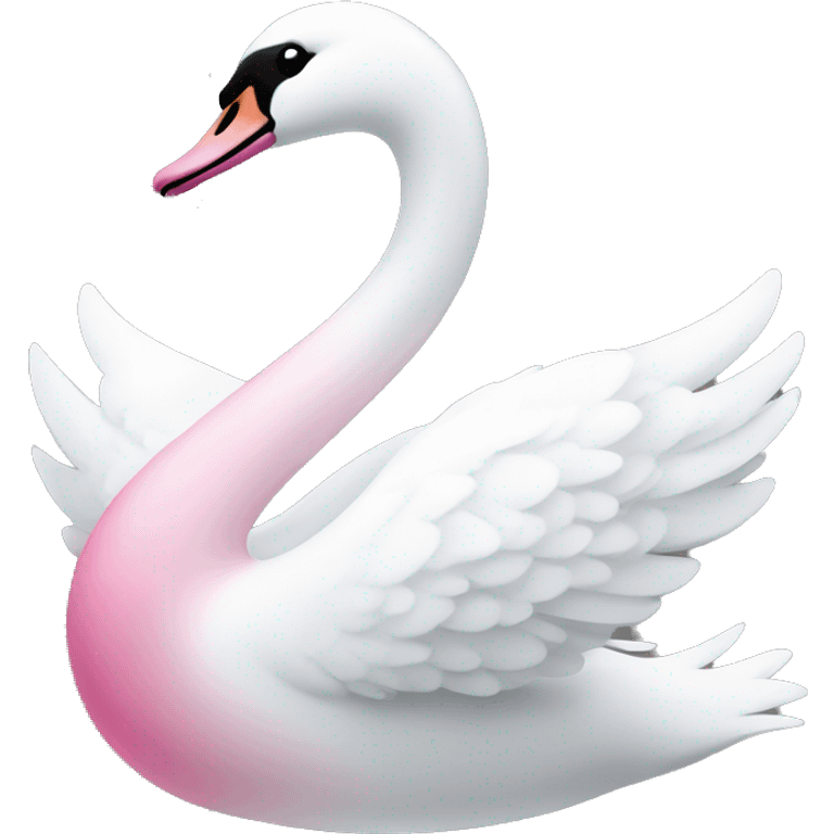 Swan in white and pink emoji