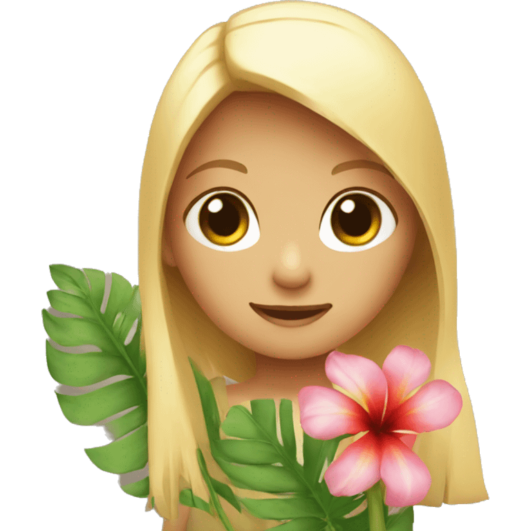 Girl palm flower emoji