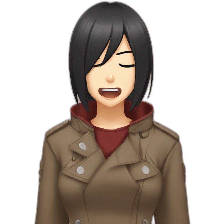 mikasa ackerman yawning emoji