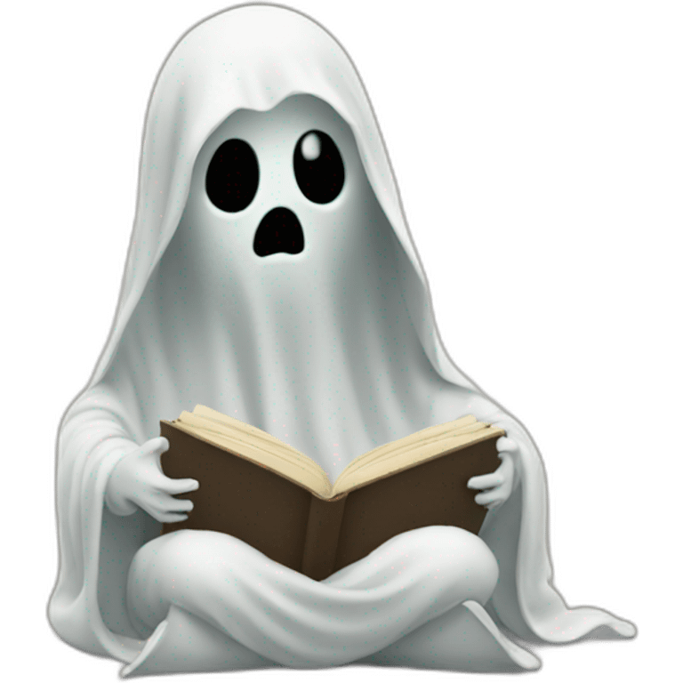 Ghost reading a book emoji