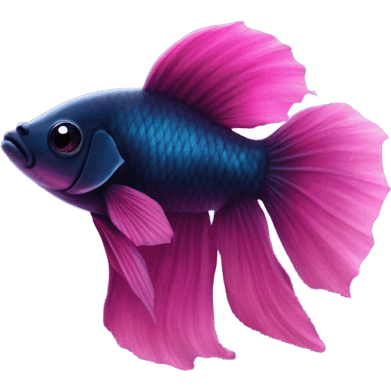 beta fish that is beautiful like the dark ocean and bright like a pink sunrise, add cute little stars and make the hue of this like a sunset but also midnight  emoji