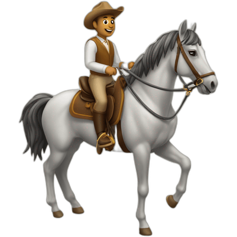 Marciano montando un caballo emoji