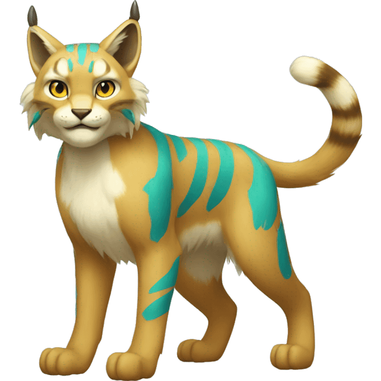 Electric-type Fakémon-Lynx full body emoji