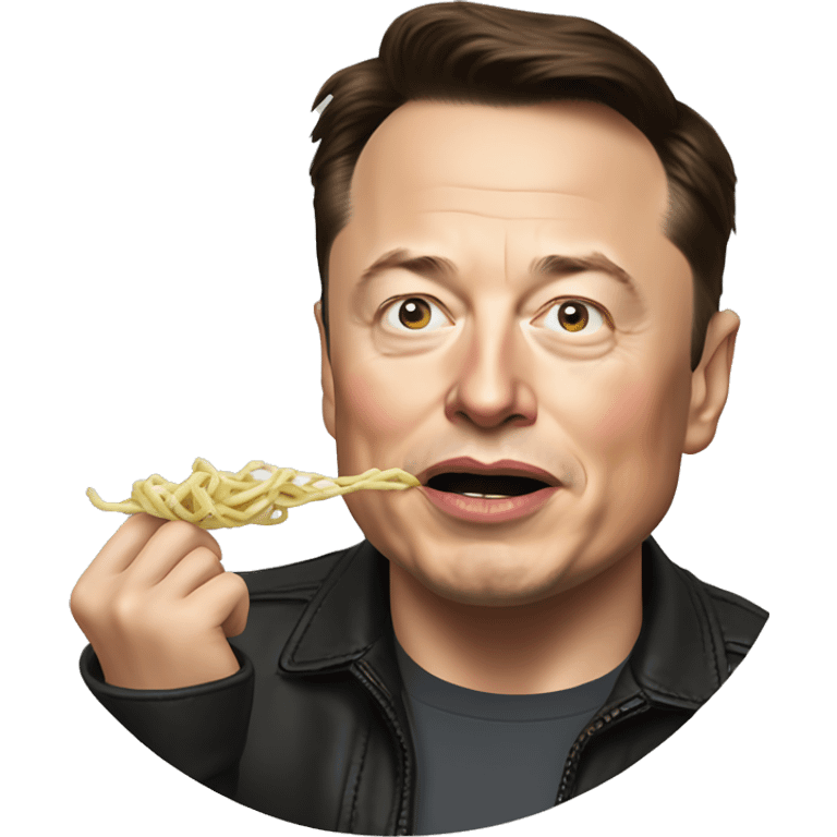 Elon Musk qui mange des nouilles  emoji