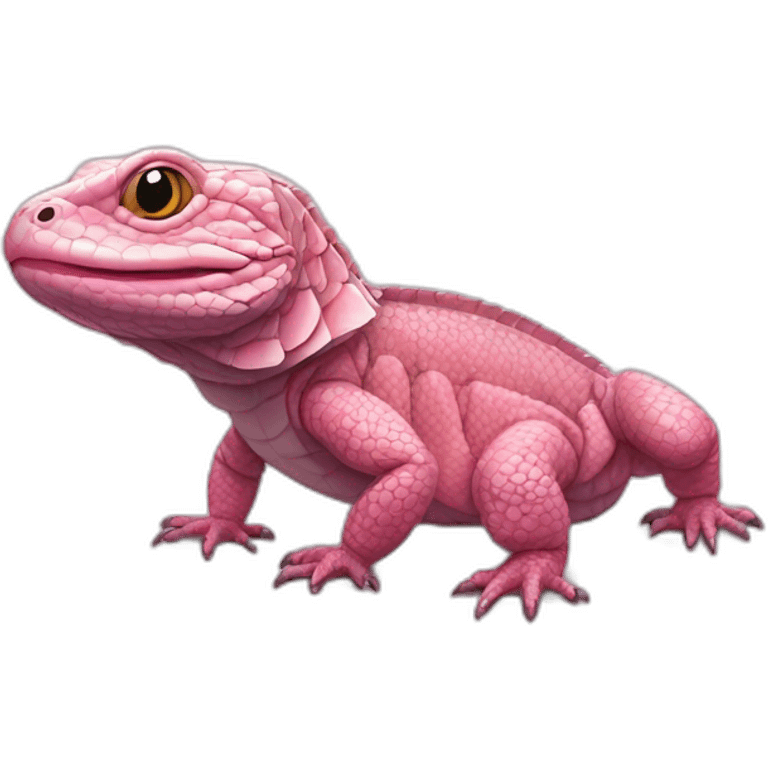 fat pink tegu lizard emoji