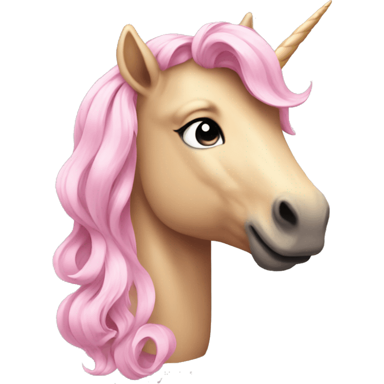 Pink unicorn with blonde hair emoji