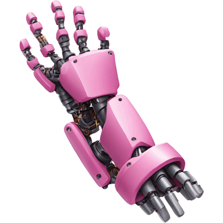 intensive pink color robotic human-like arm emoji