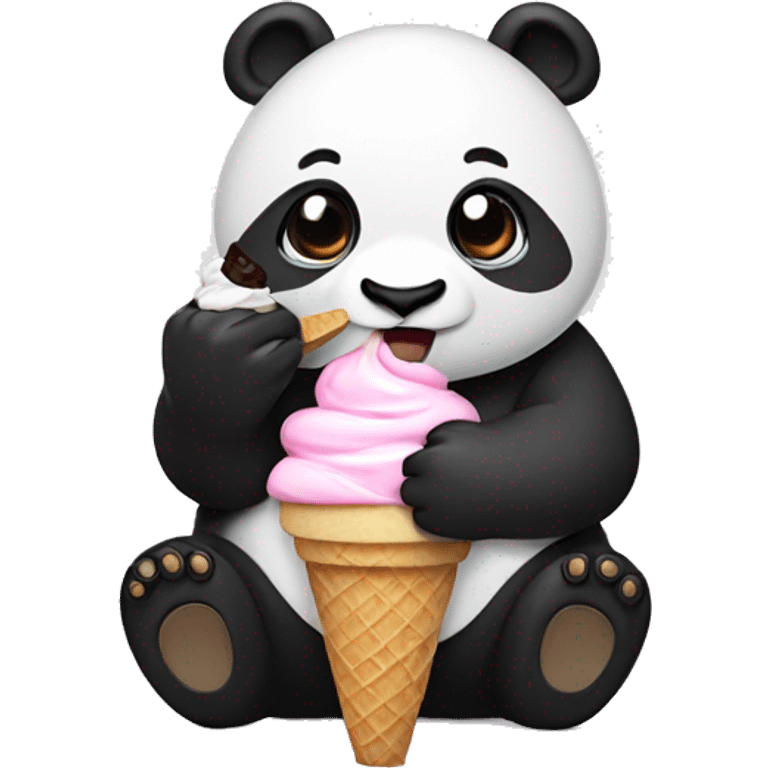 Panda eating ice cream emoji