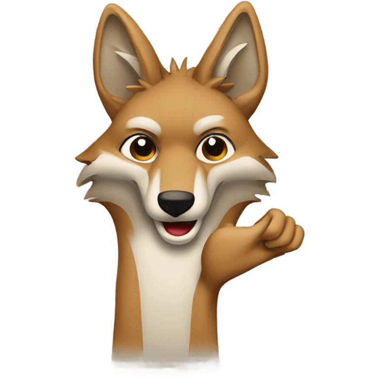 Quiet coyote hand gesture emoji