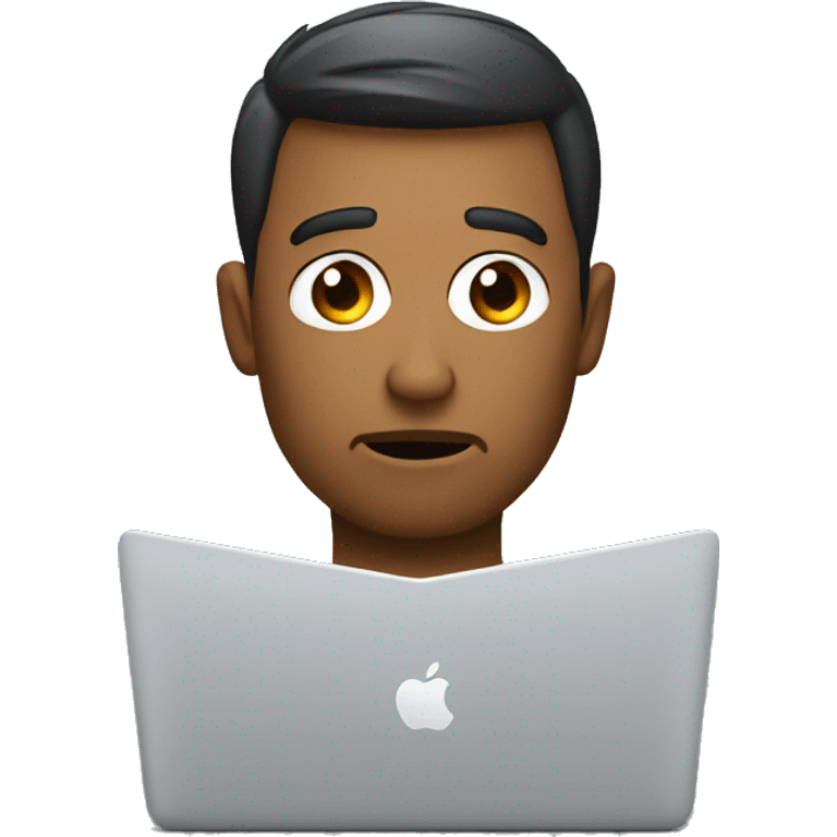 confused developer with a macbook emoji