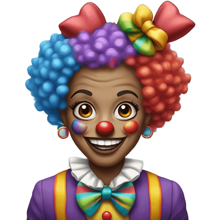 Brittani as a cartoon clown emoji