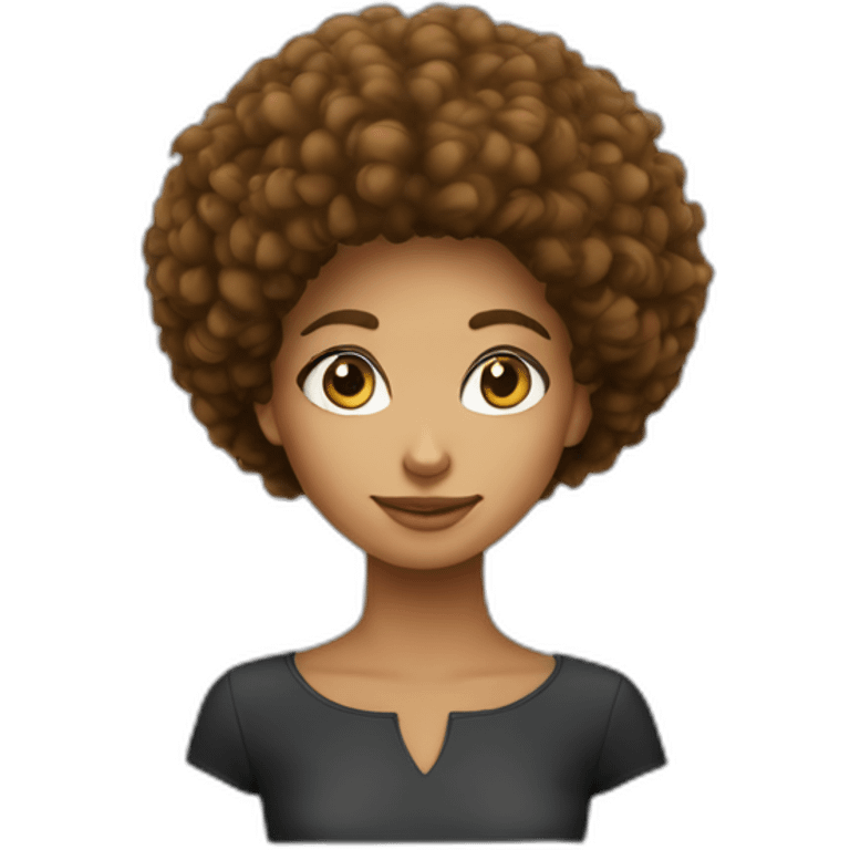 Fille cheveux affro emoji