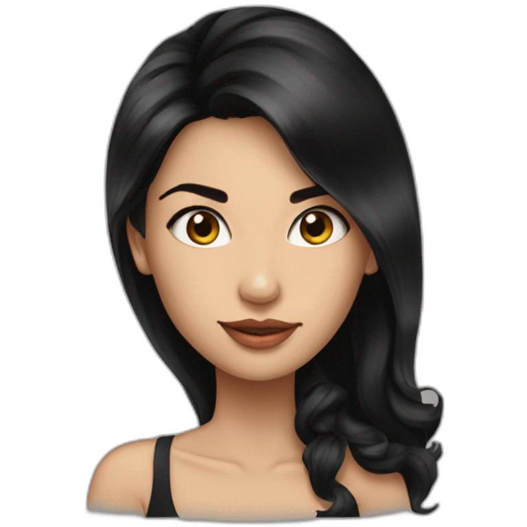 irina beautiful girl black hair emoji