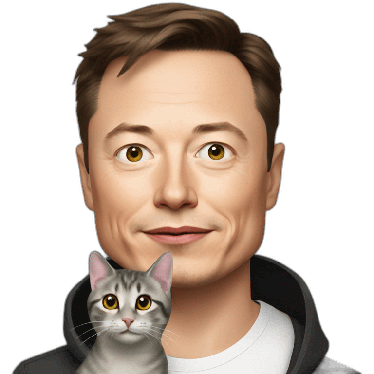 Elon Musk with his cat emoji