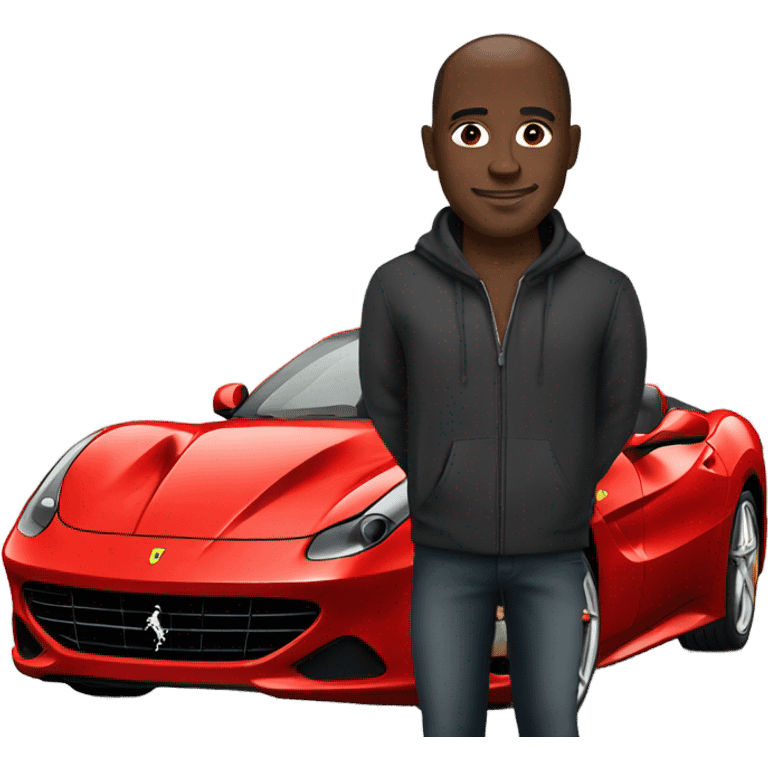 Black man in a Ferrari  emoji