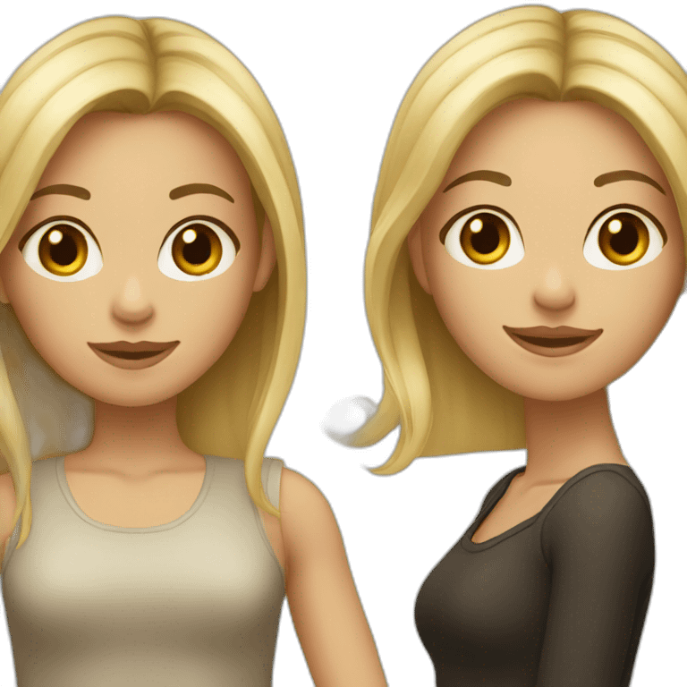 blonde and brunette emoji