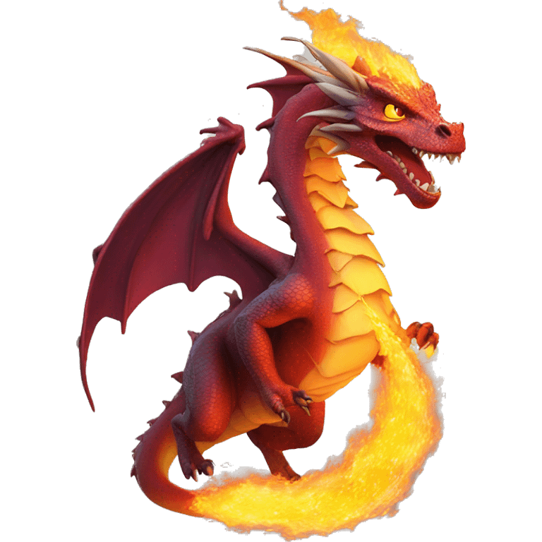 Gorgeous fire breathing dragon  emoji