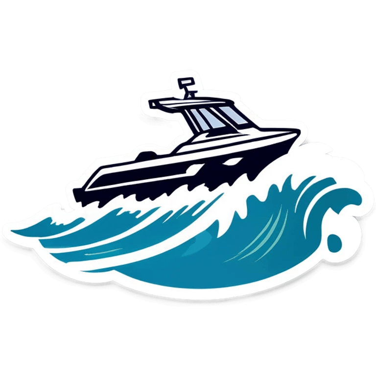 recreational boat in waves emoji