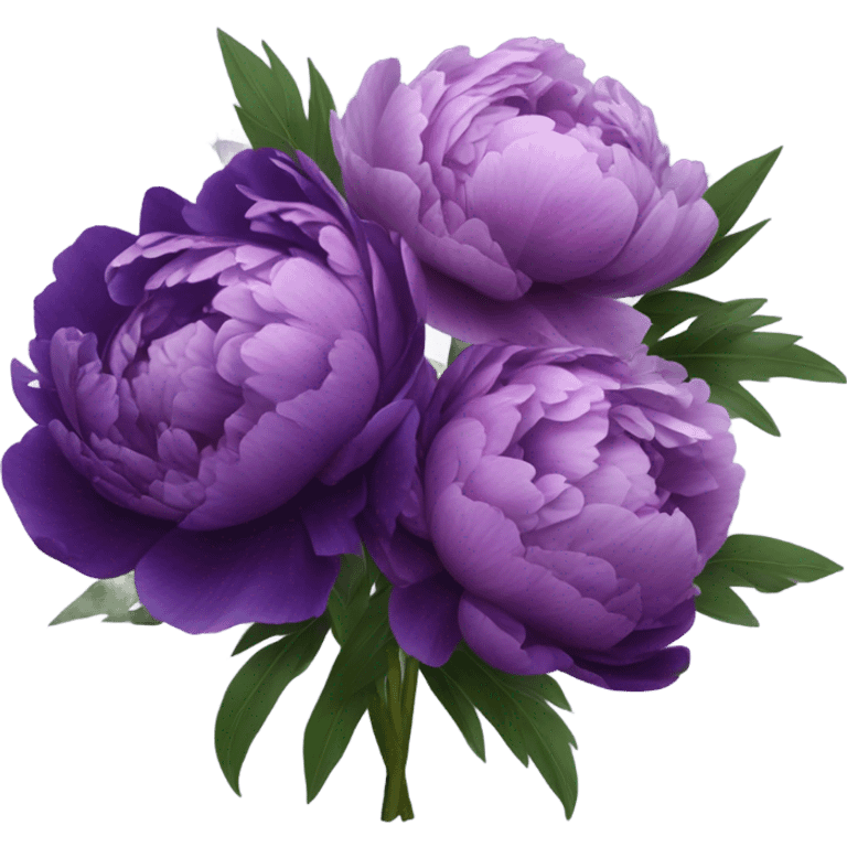 composition of purple peonies emoji