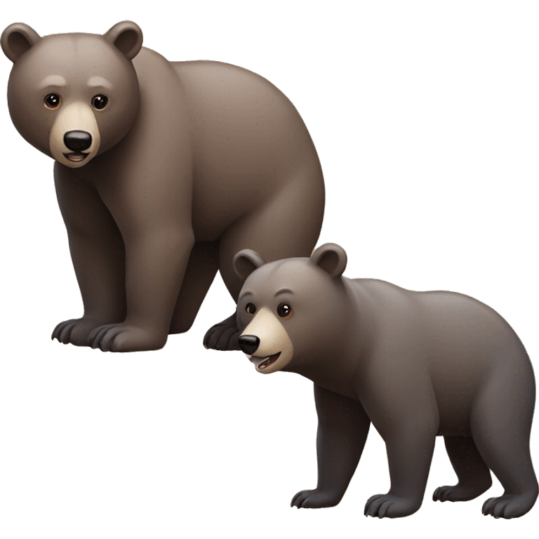 Two bears with a cub bear  emoji