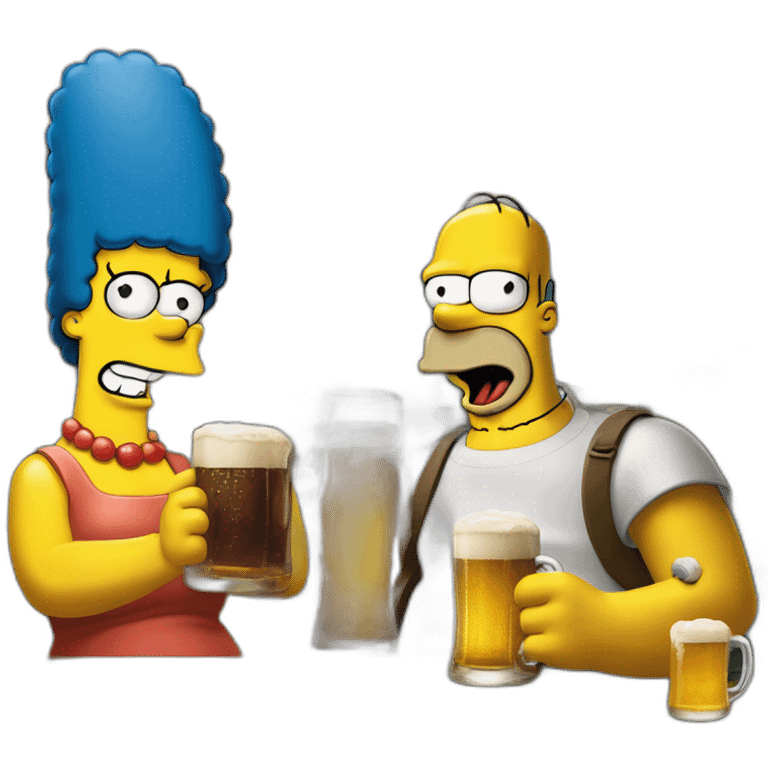 koba la d et Homer Simpson boivent un biere emoji