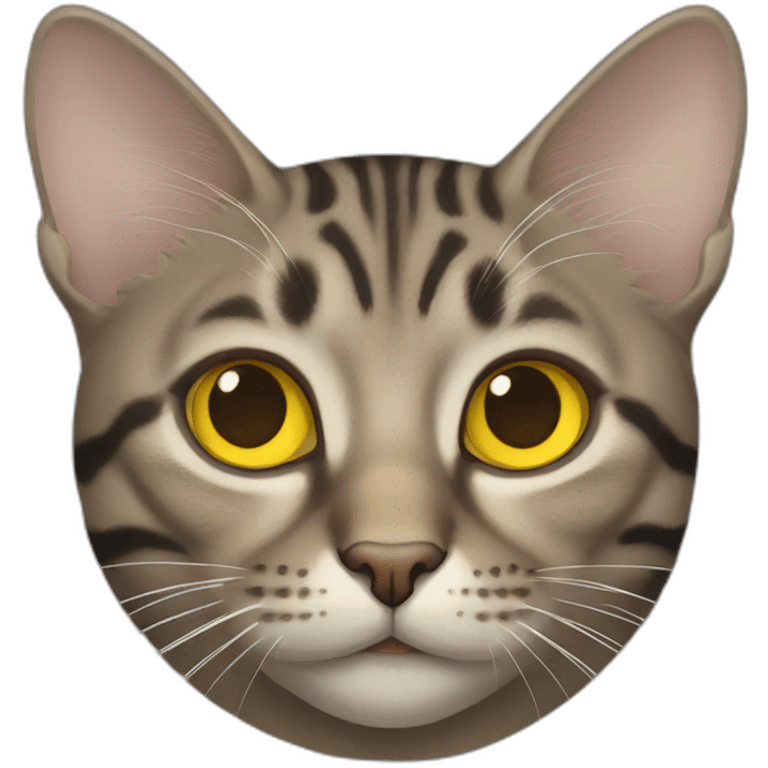 Tabby cat with yellow eyes emoji